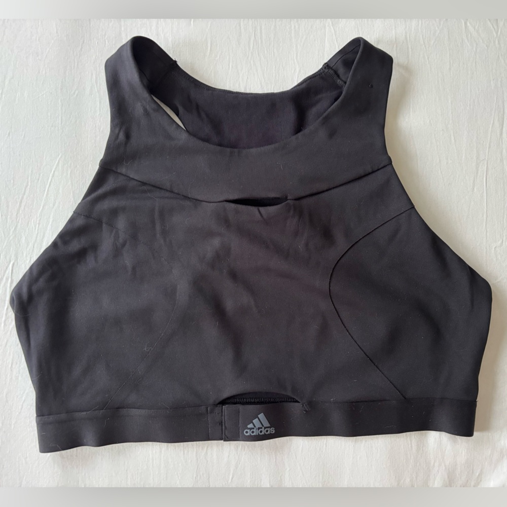 PRE-OWNED Adidas Jet Black Activewear Top | L